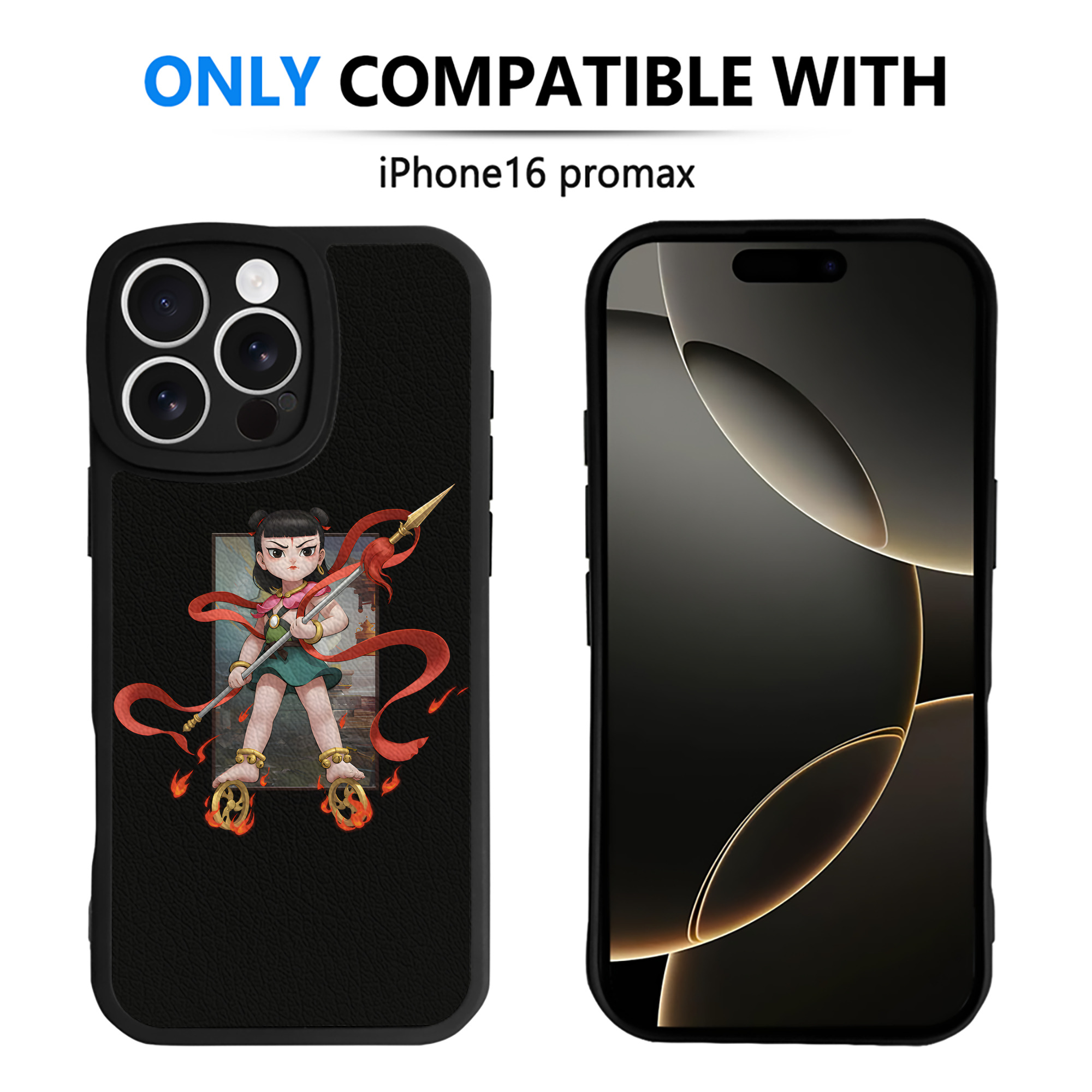 （画像用） Ne Zha 2 ナタ 魔童の大暴れ 【iPhone 16シリーズ対応】シリコンスマホケース（レザー調） 材質：シリコン